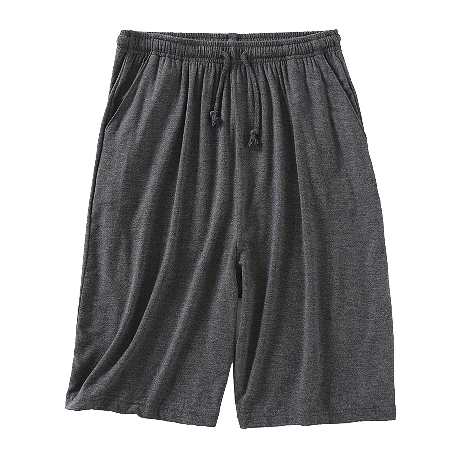 Ccpelsie Mens Workout Sweat Shorts Cotton Casual Fitness Mens Athletic Gym Shorts with Pockets(Dark Gray,4XL)